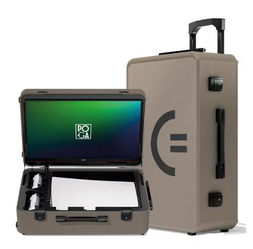 POGA LUX PlayStation 5 Premium Portable Console Travel Case incl. Trolley and 24 AOC Gaming Monitor