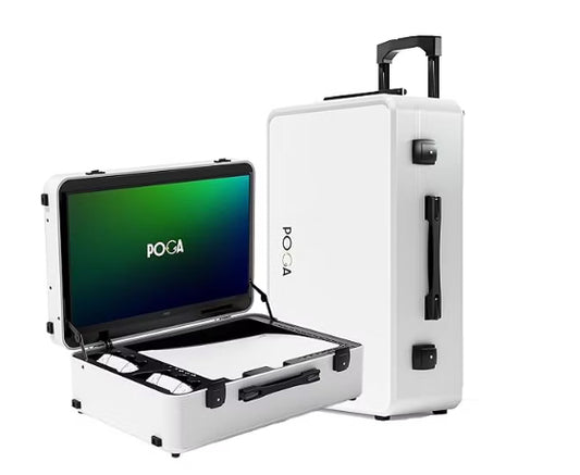 POGA LUX PlayStation 5 Premium Portable Console Travel Case incl. Trolley and 24 AOC Gaming Monitor - Black (V2 - Bluetooth Speaker Optional)