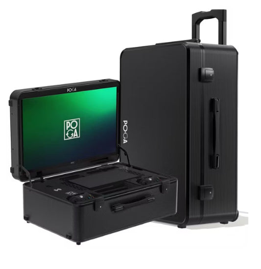 POGA SLY Xbox Series X Premium Portable Console Travel Case included Trolley and 24'' AOC Gaming Monitor, Black