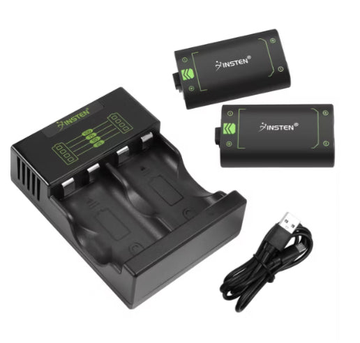 Insten Rechargeable Battery Packs 2 x 2500mAh for Xbox Series X|S/ Xbox One/ Elite/ One X|S Controller with Charging Station